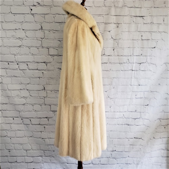 SOLD!  ERIKA SCHON Long 3/4 Sleeve Mink Coat M - Picture 5 of 8